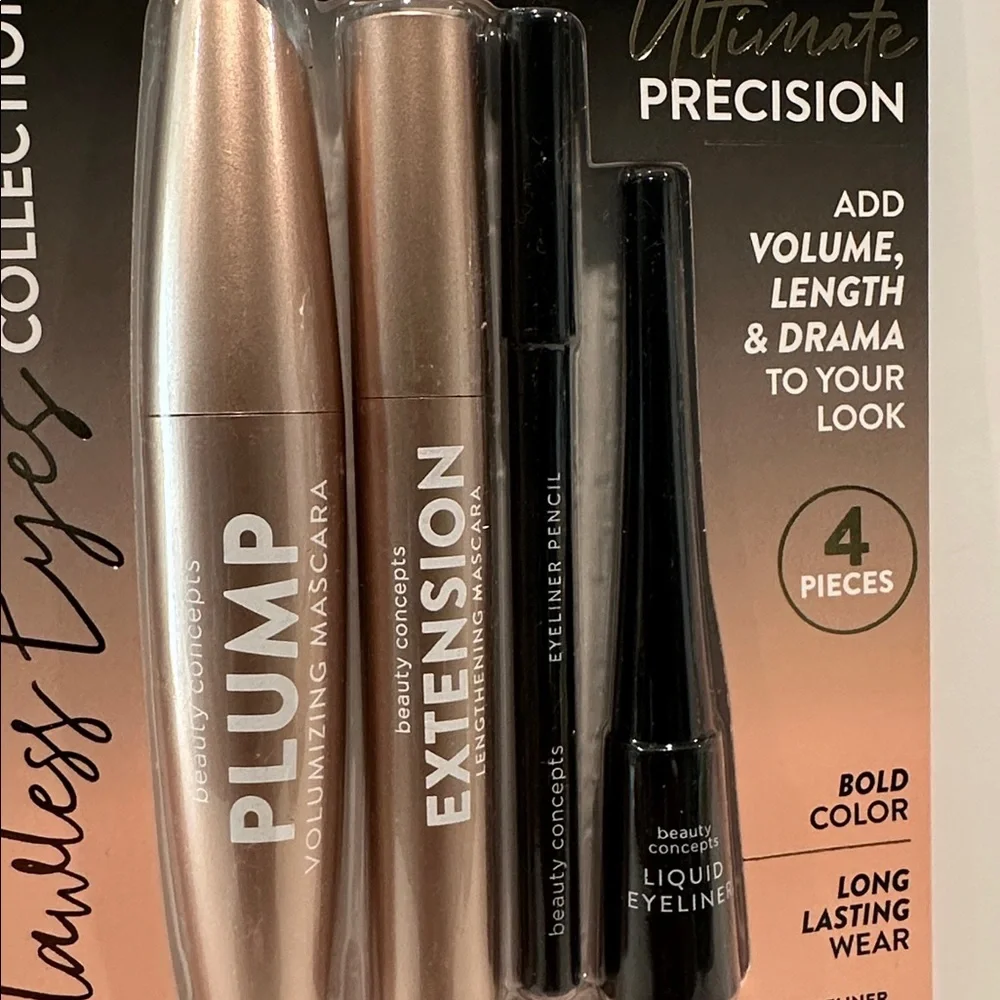 Beauty Concepts Eye Makeup Collection with Eye liners and Mascaras.